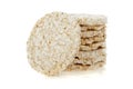 Diet rice cakes pile isolated on white Royalty Free Stock Photo