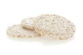 Diet rice cakes pile isolated on white Royalty Free Stock Photo