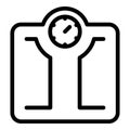 Diet scales icon outline vector. Oil eating