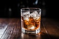 diet soda in clear glass with ice cubes Royalty Free Stock Photo