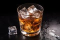 diet soda in clear glass with ice cubes Royalty Free Stock Photo