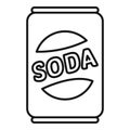 Diet soda tin can icon, outline style