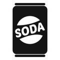 Diet soda tin can icon, simple style