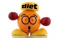 Diet time. Funny fruit character. Royalty Free Stock Photo