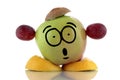 Diet time. Funny fruit character. Royalty Free Stock Photo