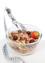 Diet weight loss concept. Muesli cereals bowl Royalty Free Stock Photo