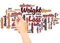 Diet and weight loss word cloud hand writing concept Royalty Free Stock Photo