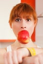 Diet - woman gagged and handcuffed Royalty Free Stock Photo