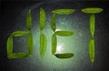 Diet Word Spelled Using Mangetout Peas Royalty Free Stock Photo