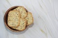 Dietary dry crackers with cumin and quinoa seeds