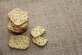 Dietary dry crackers with cumin and quinoa seeds