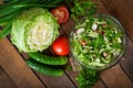 Dietary healthy salad of fresh vegetables Royalty Free Stock Photo