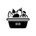 Black solid icon for Dietary, wholesome and fruit