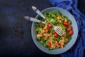 Dietary menu. Healthy vegan salad of fresh vegetables Royalty Free Stock Photo