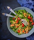 Dietary menu. Healthy vegan salad of fresh vegetables Royalty Free Stock Photo