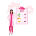 Dietary nutrition plan flat vector illustration