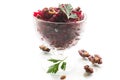 Dietary salad of boiled beets with walnuts Royalty Free Stock Photo