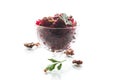 dietary salad of boiled beets with walnuts Royalty Free Stock Photo