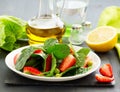 Dietary salad with strawberries Royalty Free Stock Photo