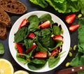 Dietary salad with strawberries Royalty Free Stock Photo