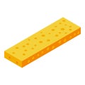 Dietary slice petite icon isometric vector. Cube party nutrition