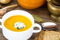 Dietary soup puree with rice, carrots and pumpkin Royalty Free Stock Photo