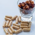 Dietary supplement capsules.