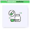 Dietary supplements line icon. Editable Royalty Free Stock Photo