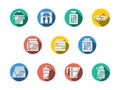 Dietary supplements round color icons
