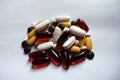 Dietary supplements in variety of forms, sizes and colors Royalty Free Stock Photo