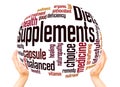 Dietary supplements word cloud sphere concept Royalty Free Stock Photo