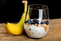 Dietetic breakfast - fruits, yoghurt and muesli Royalty Free Stock Photo