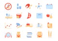 Dietfood color icons set