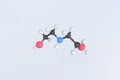 Diethanolamine molecule, scientific molecular model, looping 3d animation