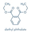 Diethyl Phthalate DEP Plasticizer Molecule. Skeletal Formula.