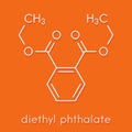 Diethyl phthalate DEP plasticizer molecule. Skeletal formula.