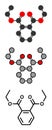 Diethyl phthalate (DEP) plasticizer molecule