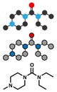 Diethylcarbamazine anthelmintic drug molecule