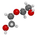 Diethylene glycol chemical solvent molecule. Highly toxic. Used as adulterant in wine, syrups and counterfeit drugs.