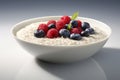 Dieting oatmeal breakfast food cereal organic porridge healthy vegetarian bowl