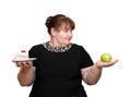 Dieting overweight woman choice