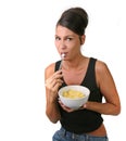 Dieting Woman Eathing Royalty Free Stock Photo