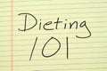 Dieting 101 On A Yellow Legal Pad Royalty Free Stock Photo