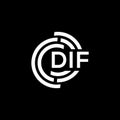 DIF letter logo design on black background. DIF creative initials letter logo concept. DIF letter design Royalty Free Stock Photo