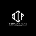 DIF letter logo design with polygon shape. DIF polygon and cube shape logo design. DIF hexagon vector logo template white and Royalty Free Stock Photo