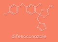Difenoconazole fungicide molecule. Skeletal formula.