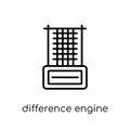 Difference engine icon. Trendy modern flat linear vector Differe