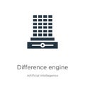 Difference engine icon vector. Trendy flat difference engine icon from artificial intellegence and future technology collection