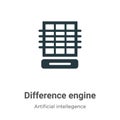 Difference engine vector icon on white background. Flat vector difference engine icon symbol sign from modern artificial