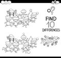 Difference game coloring page Royalty Free Stock Photo